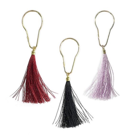 FREE if added to a Bundle | Wild Sage Tassels Goldtone Shower Curtain Hooks - Picture 9 of 10